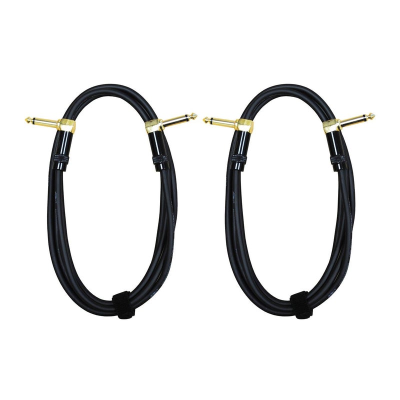 AUDIO 2000'S Audio 2000s E27106P2 1/4" TS Right Angle to TS Right Angle 6 Feet Patch Cable (2 Pack) - Image 3